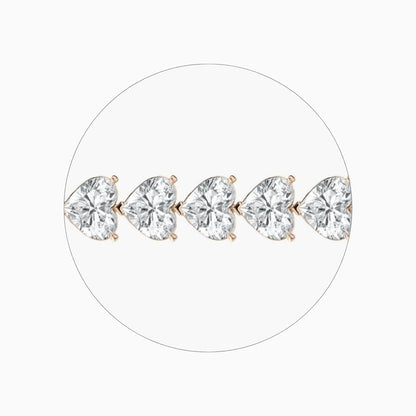 Mariah 44 Carat Heart Shaped Lab Grown Diamonds Tennis Bracelet