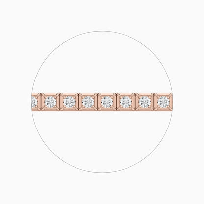Cindy Round Cut Lab Grown Diamond Tennis Bracelet in Metal Prong Setting