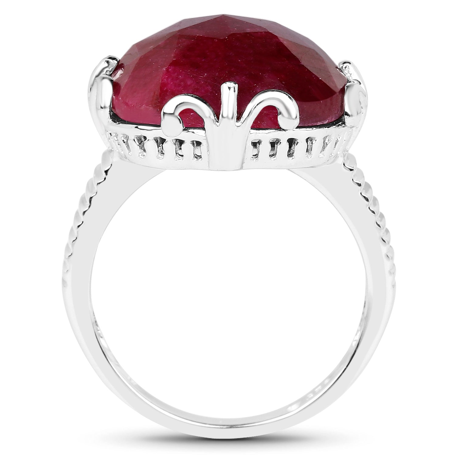 13.65 Carat Dyed Ruby .925 Sterling Silver Ring by Bids.com