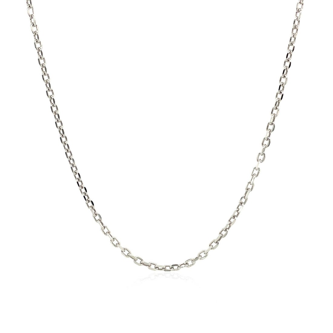 Sterling Silver Rhodium Plated Cable Chain 1.5mm by Bids.com