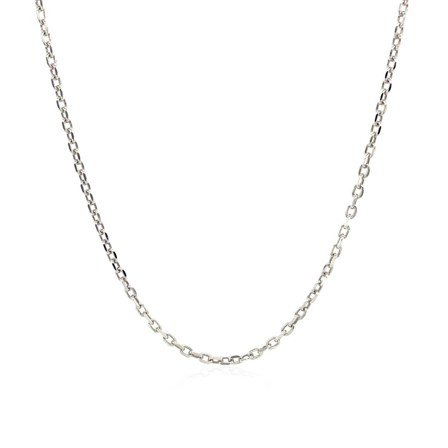 Sterling Silver Rhodium Plated Cable Chain 1.5mm by Bids.com