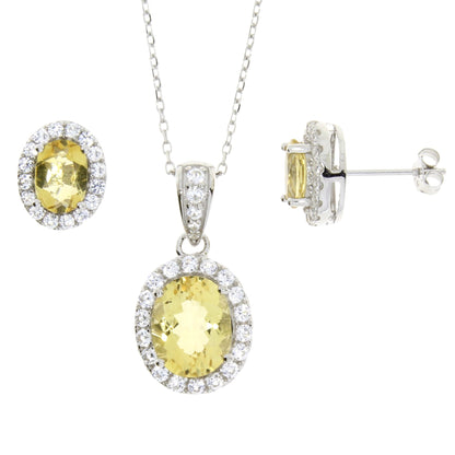 Citrine Created Sapphire Jewelry sets Sterling Silver by Bids.com