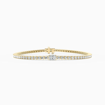Emmy Round And Oval Cut Lab Grown Diamond Tennis Bracelet