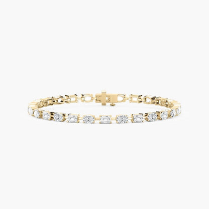Stella Emerald And Oval Cut Lab Grown Diamond Tennis Bracelet