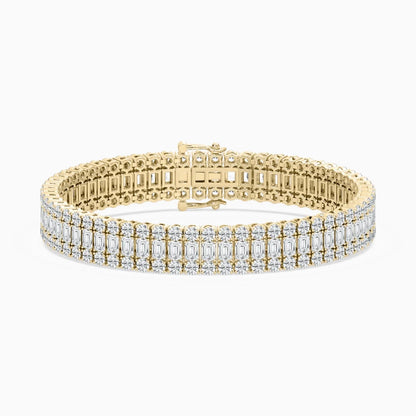 Dylan Emerald And Round Diamond Concentric Tennis Bracelet