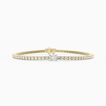 Erika Round And Emerald Lab Grown Diamond Shimmer Tennis Bracelet
