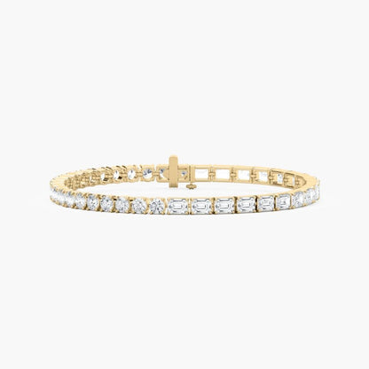 Josie Round And Emerald Lab Grown Diamond Tennis Bracelet
