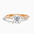 Amy 3.5 Carat Round Cut Side Stone Twisted Pave Moissanite Diamond Ring in 14k Rose Gold  DestGlow