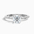 Amy 3 Carat Round Cut Side Stone Twisted Pave Moissanite Diamond Ring in 18k White Gold  DestGlow