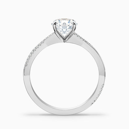 Thea 9 Carat Round Cut Solitaire Pave Moissanite Diamond Ring in 925 Sterling Silver