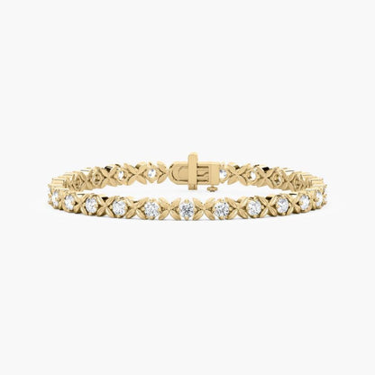 Kiera Round Lab Grown Diamond Starburst Tennis Bracelet
