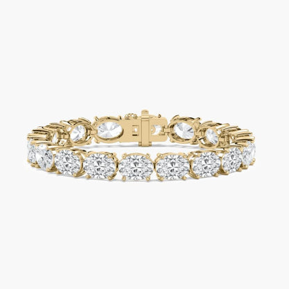 Dalia 34 Carat Oval Cut Lab Grown Diamonds Tennis Bracelet