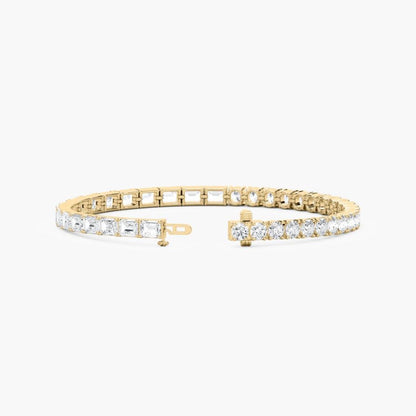 Josie Round And Emerald Lab Grown Diamond Tennis Bracelet