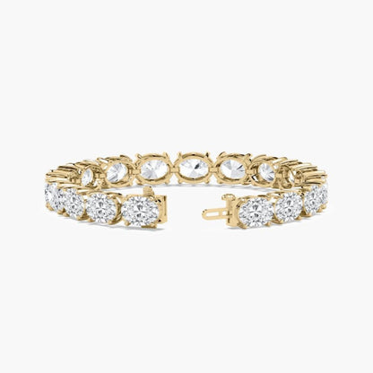 Dalia 34 Carat Oval Cut Lab Grown Diamonds Tennis Bracelet