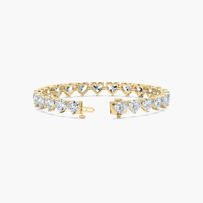 Navy 24 Carat Heart Shaped Lab Grown Diamonds Tennis Bracelet