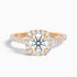 Anika 2 Carat Round Halo Pave Moissanite Diamond Ring in 14k Rose Gold  DestGlow