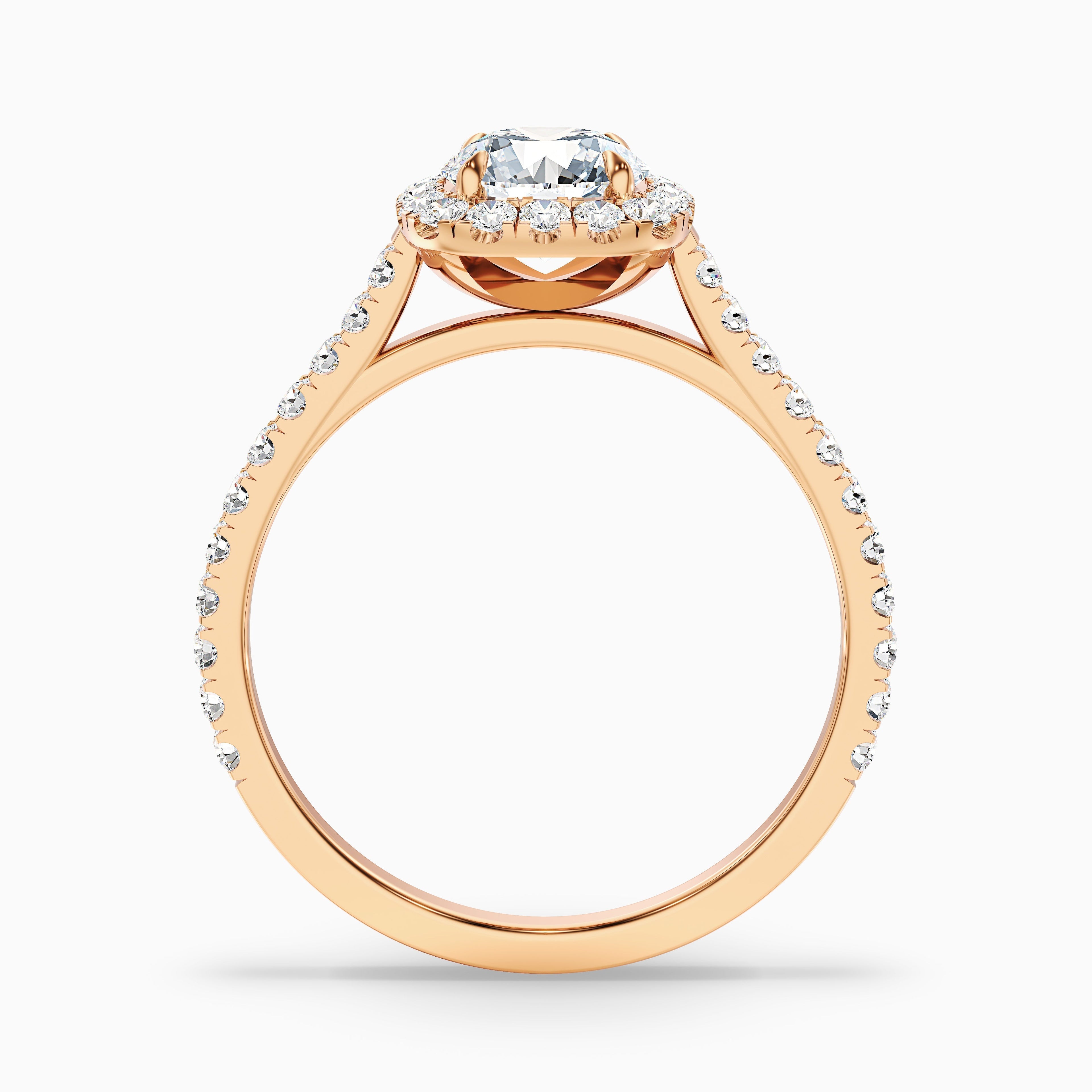 Anika 1.5 Carat Round Halo Pave Moissanite Diamond Ring in 18k Yellow Gold  DestGlow