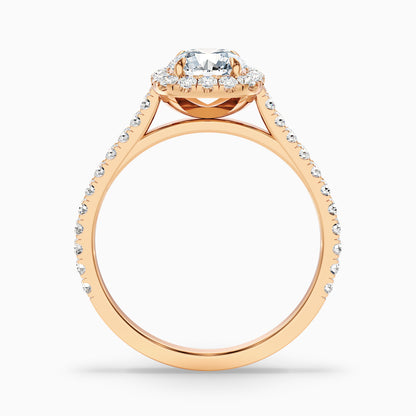Nia 3 Carat Round Halo Pave Lab Grown Engagement Ring in 10k Yellow Gold  DestGlow
