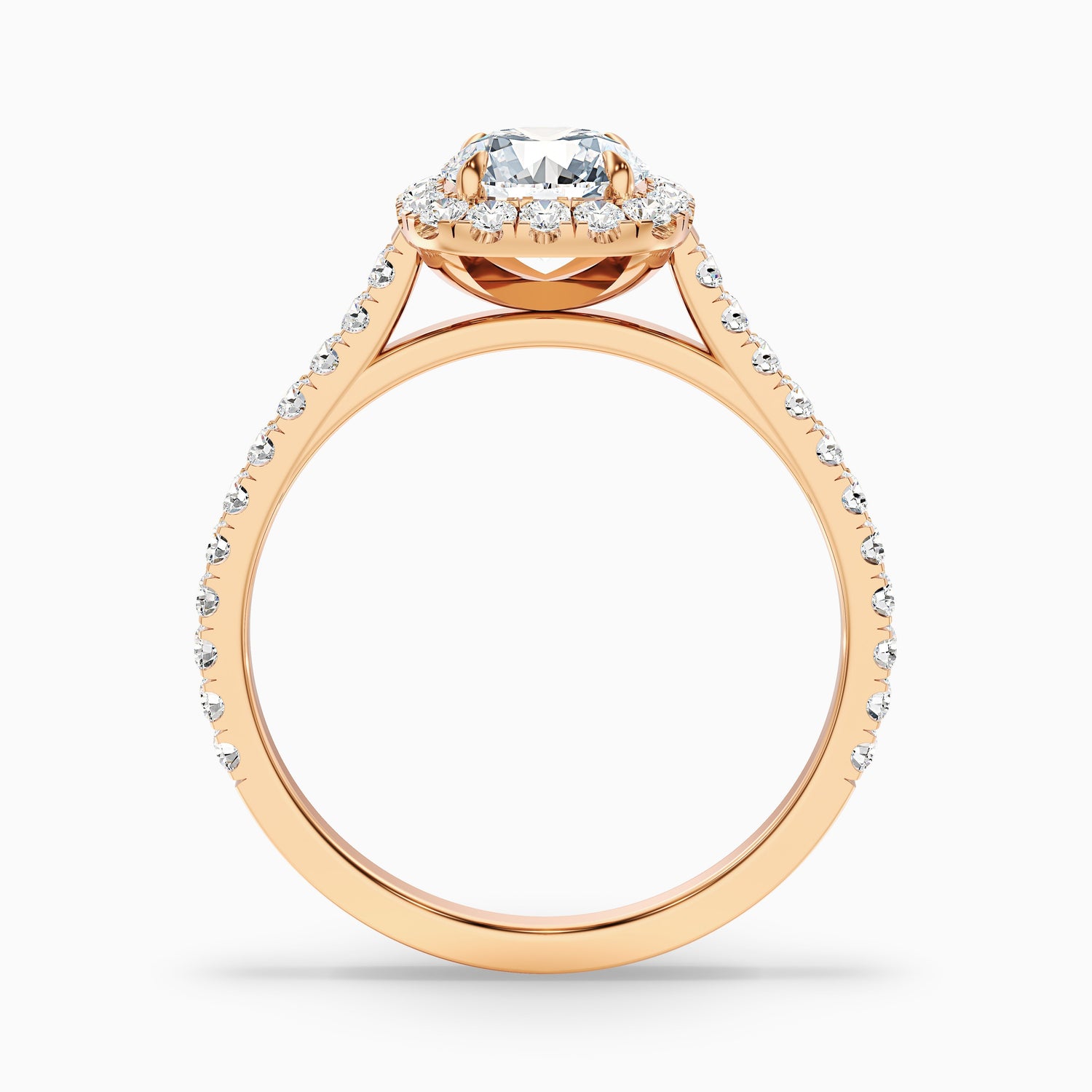 Anika 3 Carat Round Halo Pave Moissanite Diamond Ring in 18k Yellow Gold
