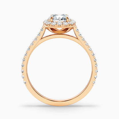 Anika 5 Carat Round Halo Pave Moissanite Diamond Ring in 14k Yellow Gold