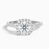 Anika 2.5 Carat Round Halo Pave Moissanite Diamond Ring in 14k White Gold  DestGlow
