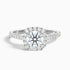 Nia 4.5 Carat Round Halo Pave Lab Grown Engagement Ring in 10k White Gold  DestGlow