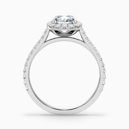 Nia 1.5 Carat Round Halo Pave Lab Grown Engagement Ring in 10k Yellow Gold  DestGlow