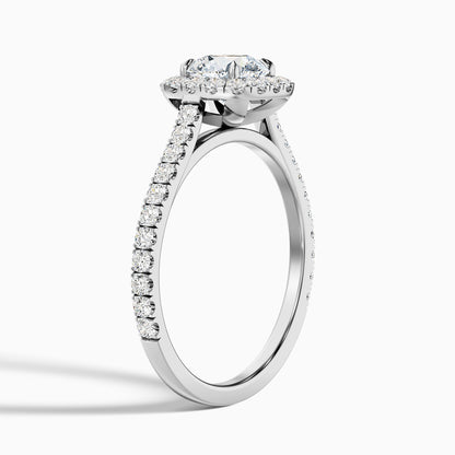 Anika 5.5 Carat Round Halo Pave Moissanite Diamond Ring in 18k Yellow Gold  DestGlow