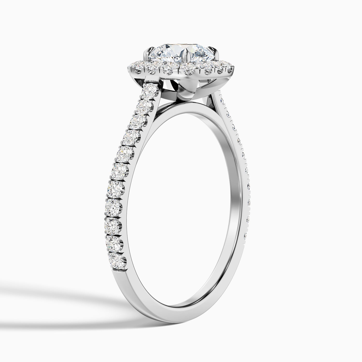 Nia 4.5 Carat Round Halo Pave Lab Grown Engagement Ring in 10k Rose Gold  DestGlow