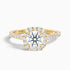 Nia 3.5 Carat Round Halo Pave Lab Grown Engagement Ring in 18k Yellow Gold  DestGlow