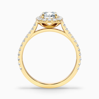 Anika 3.5 Carat Round Halo Pave Moissanite Diamond Ring in 10k White Gold  DestGlow