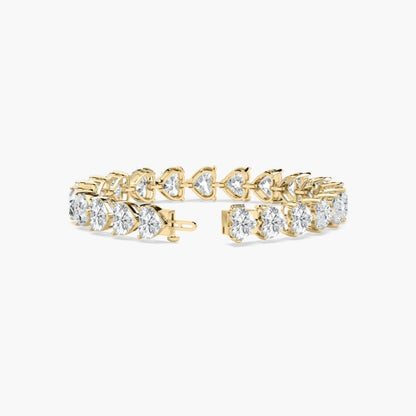 Mariah 44 Carat Heart Shaped Lab Grown Diamonds Tennis Bracelet