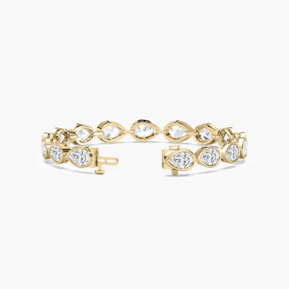 Adira 16 Carat Pear Cut Lab Grown Diamonds Tennis Bracelet