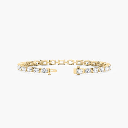 Stella Emerald And Oval Cut Lab Grown Diamond Tennis Bracelet