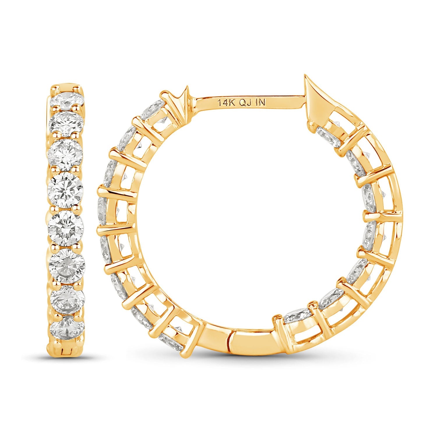 2.04 Carat Genuine Lab Grown Diamond 14K Yellow Gold Earrings by Bids.com