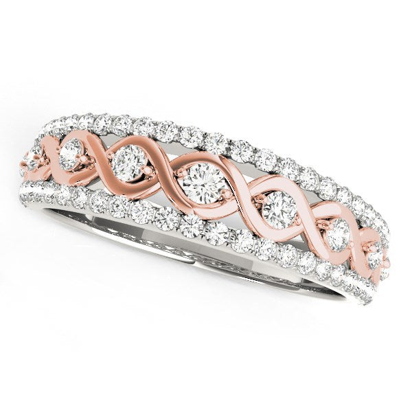 14k White And Rose Gold Infinity Diamond Band (3/8 cttw) by Bids.com