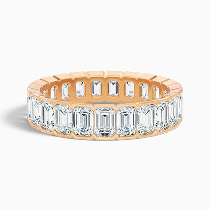 Rhiann Emerald Cut Full Eternity Half Bezel Lab Diamond Wedding Band