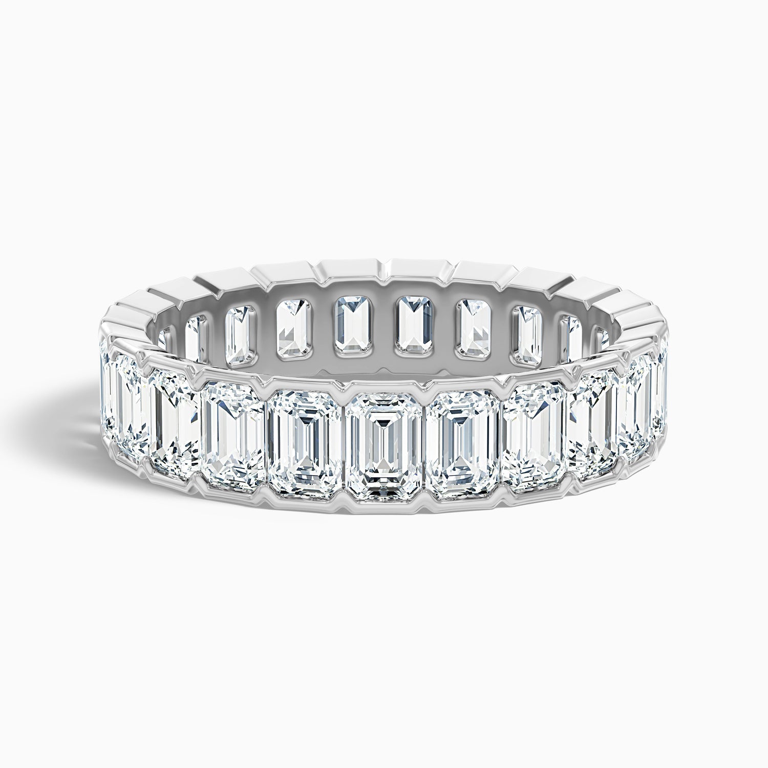 Rhiann Emerald Cut Full Eternity Half Bezel Lab Diamond Wedding Band