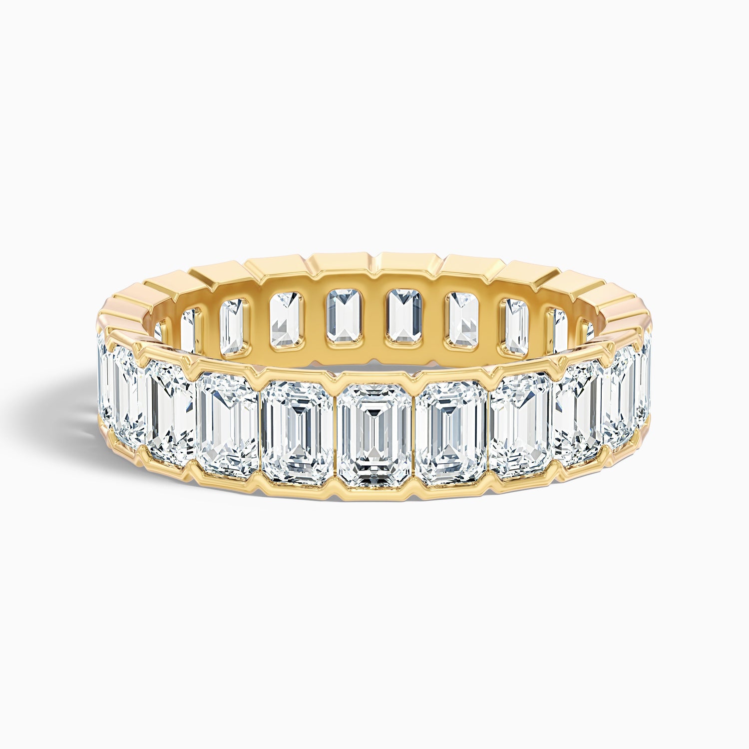 Rhiann Emerald Cut Full Eternity Half Bezel Lab Diamond Wedding Band
