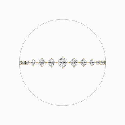 Daisy Round Cut Lab Grown Diamond Intricate Tennis Bracelet