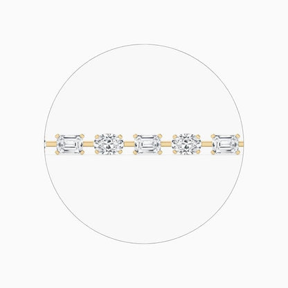 Stella Emerald And Oval Cut Lab Grown Diamond Tennis Bracelet