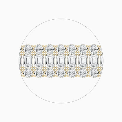 Dylan Emerald And Round Diamond Concentric Tennis Bracelet