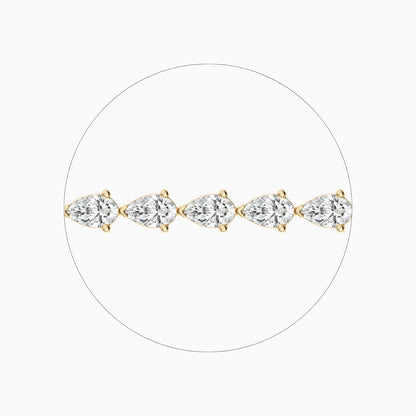 Gianna Pear Cut Lab Grown Diamond Curved Tennis Bracelet