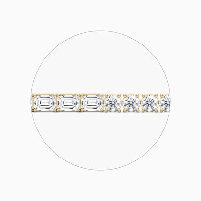 Josie Round And Emerald Lab Grown Diamond Tennis Bracelet