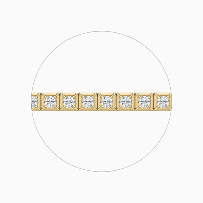 Cindy Round Cut Lab Grown Diamond Tennis Bracelet in Metal Prong Setting