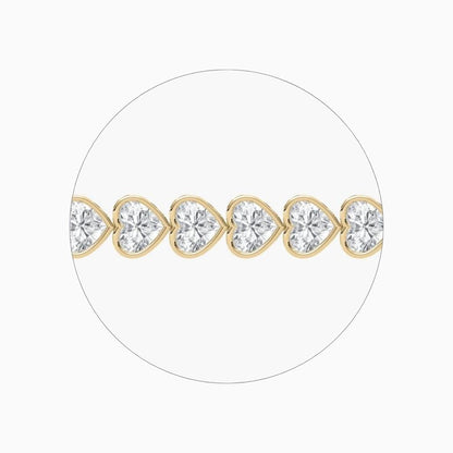 Wendy 23 Carat Heart Shaped Lab Grown Diamonds Tennis Bracelet