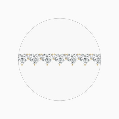Navy 24 Carat Heart Shaped Lab Grown Diamonds Tennis Bracelet