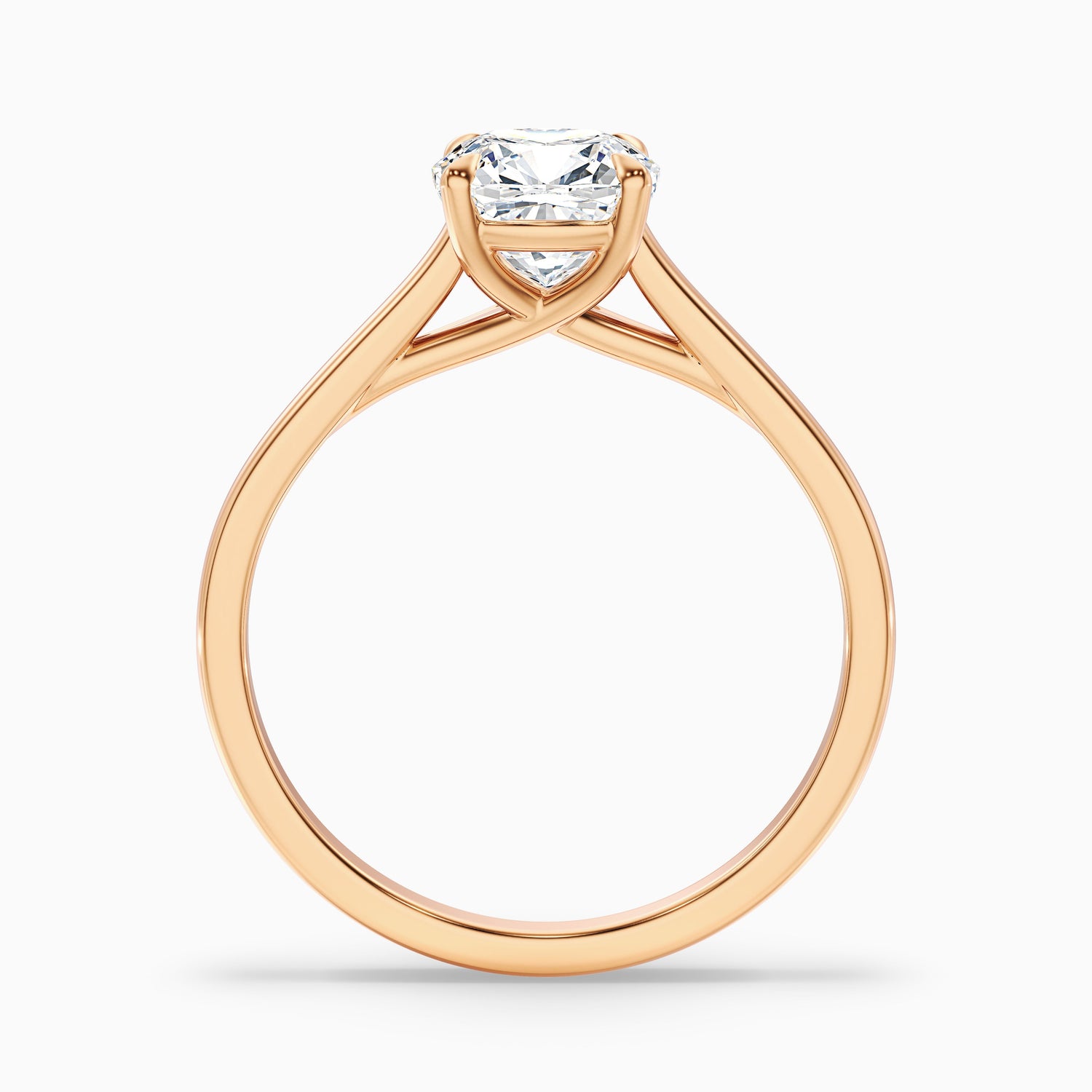 Nelli 1 Carat Cushion Cut Solitaire Moissanite Diamond Ring in 18k Yellow Gold