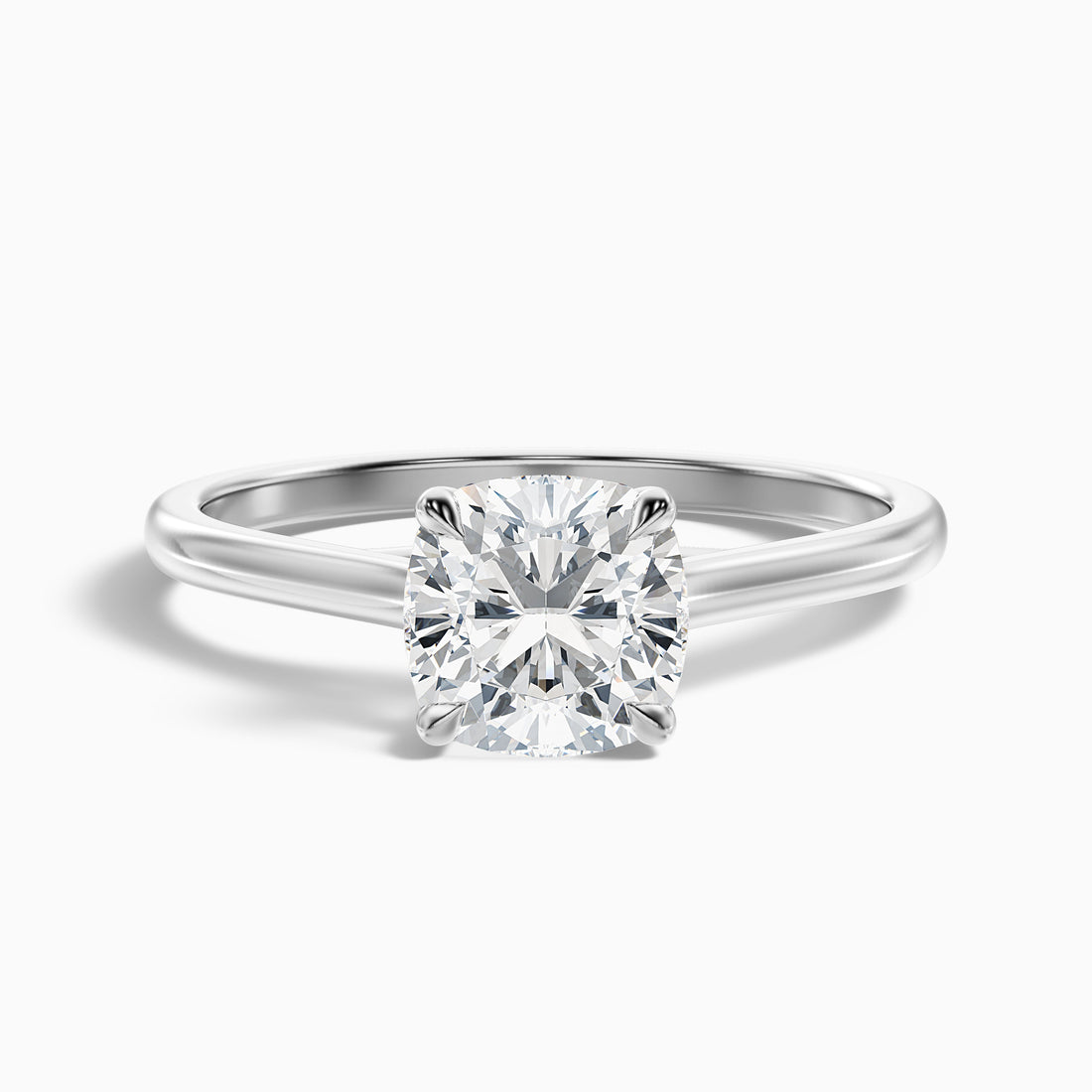 Joy 1.5 Carat Cushion Cut Solitaire Lab Grown Engagement Ring in 14k White Gold  DestGlow