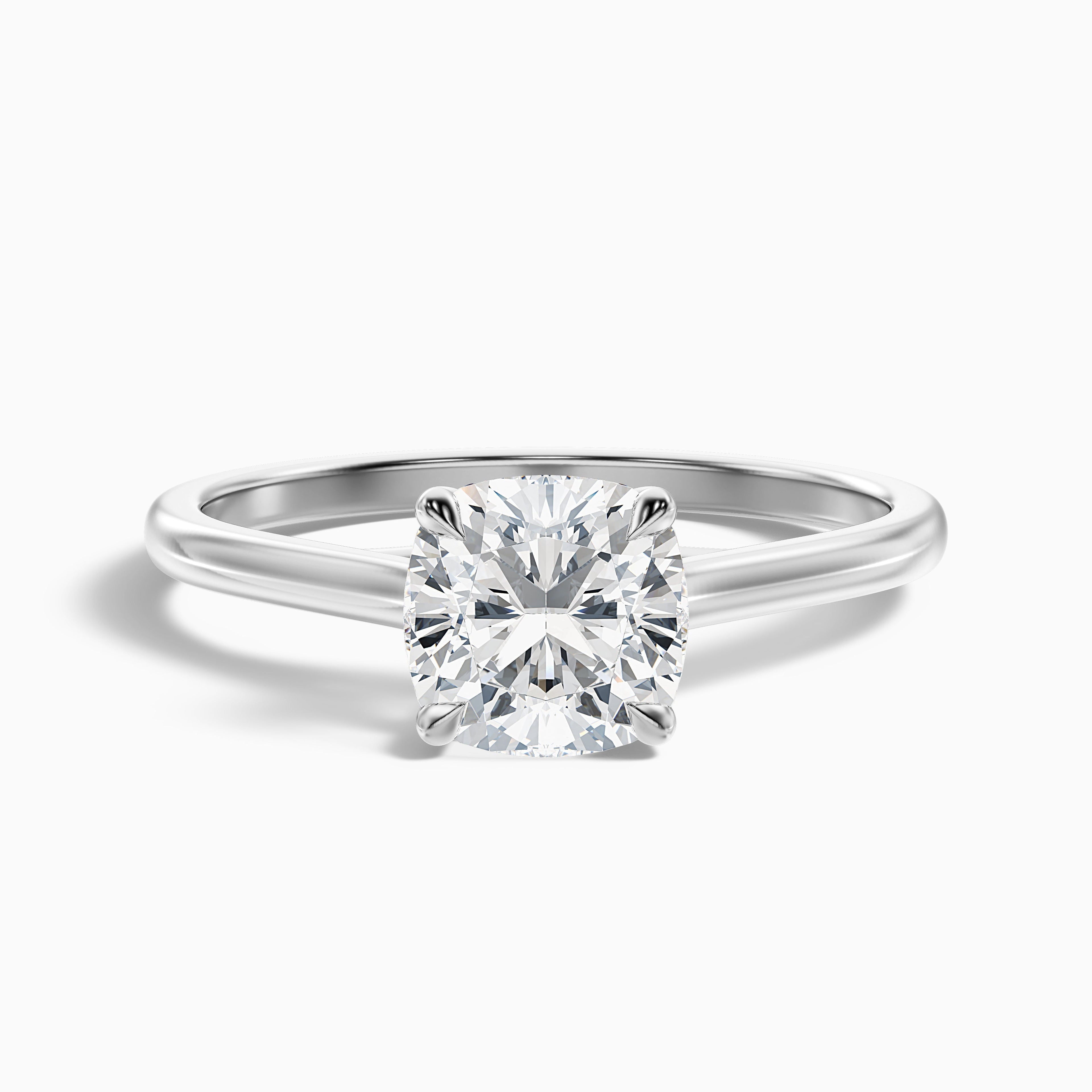 Nelli 3 Carat Cushion Cut Solitaire Moissanite Diamond Ring in 925 Sterling Silver
